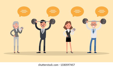 people exercise character vector design