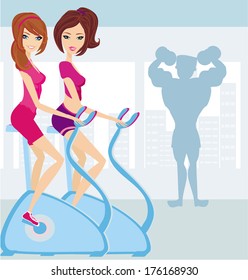 people exercise in the gym