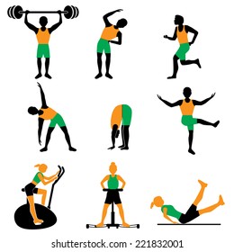 People exercising for health and fitness . Athletic Exercise.