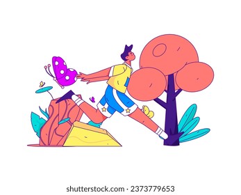 People exercising healthy running vector internet operation illustration
