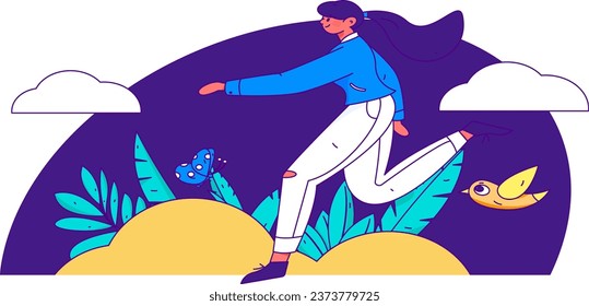 Personas que ejercen una función saludable en la ilustración de operaciones de internet vectorial
