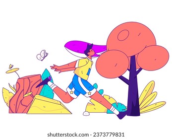 People exercising healthy running vector internet operation illustration
