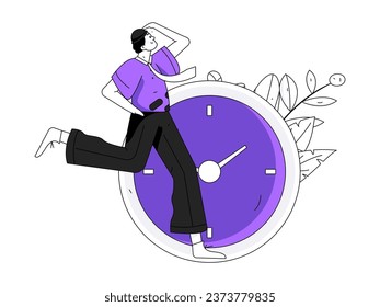 People exercising healthy running vector internet operation illustration

