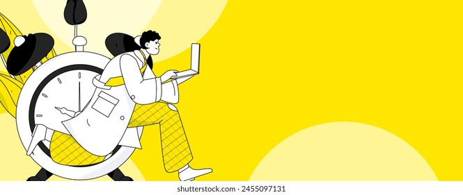 People exercising healthy running vector internet operation illustration
