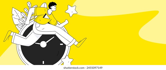 People exercising healthy running vector internet operation illustration
