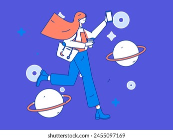 People exercising healthy running vector internet operation illustration
