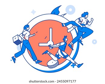 Personas de ejercicio saludable Vector de funcionamiento internet ilustración
