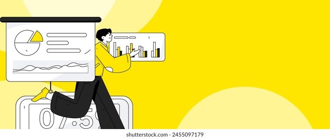 People exercising healthy running vector internet operation illustration
