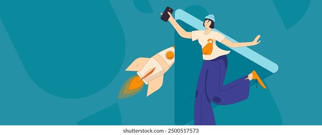 People exercising healthy running vector internet operation illustration
