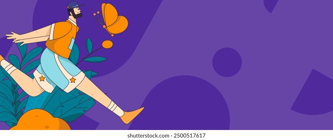 People exercising healthy running vector internet operation illustration
