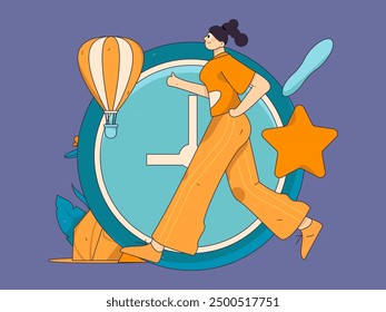 People exercising healthy running vector internet operation illustration
