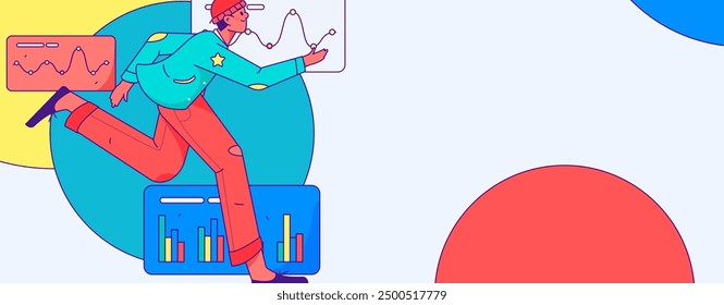 Personas ejercitando el funcionamiento saludable del Vector Ilustración de la operación de Internet
