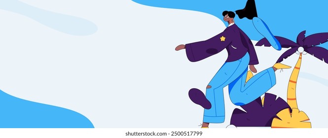 People exercising healthy running vector internet operation illustration
