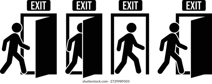 People exiting through emergency exit doors