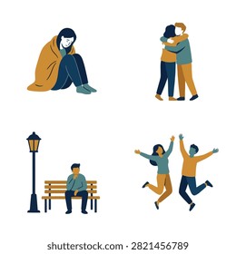 People expressing various emotions through different daily life activities
