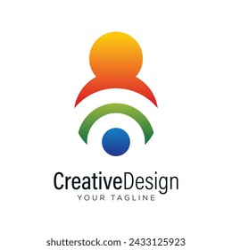 
People and eye logo design template