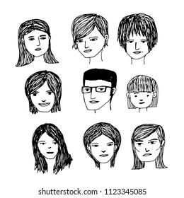 People face cartoon icon