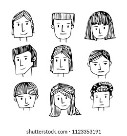 People face cartoon icon