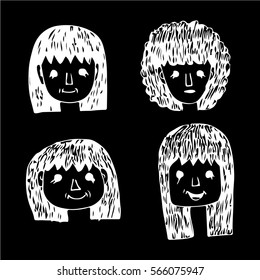 People face cartoon icon