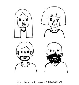 People face cartoon icon
