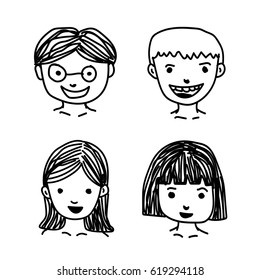 People face cartoon icon