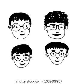 People face cartoon icon design
