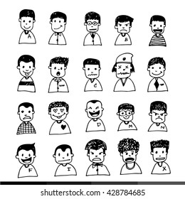 People face cartoon  icon Illustration design