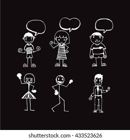 People face cartoon icon Illustration design