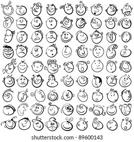 People face cartoon vector icons