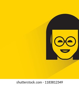 people face with drop shadow in yellow background