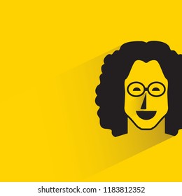 people face with drop shadow in yellow background