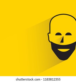 people face with drop shadow in yellow background
