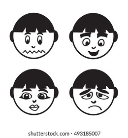 people face emotion icon illustration design