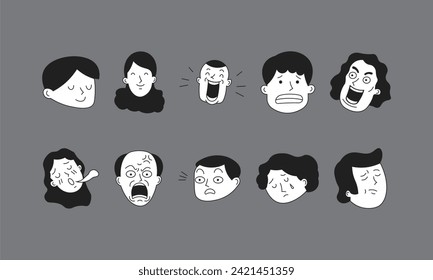 People Face Expression Element Set