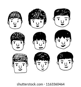 People face hand draw