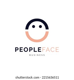 People Face Icon Logo Design Template