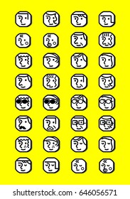 People face icon set