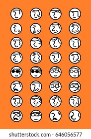 People face icon set