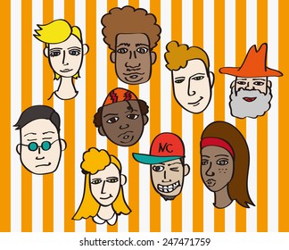 People of the face of the illustrations of the world.