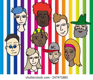 People of the face of the illustrations of the world.
