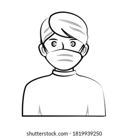 People with Face Masks Illustration