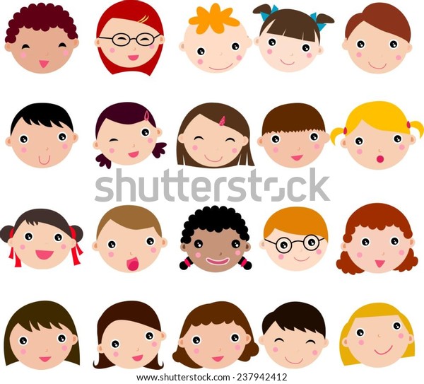 People Face Set Stock Vector (Royalty Free) 237942412