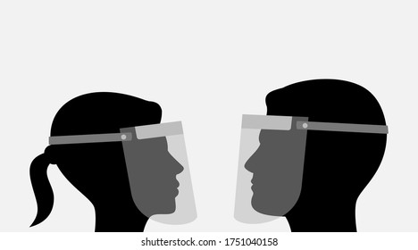 People in face shields icon