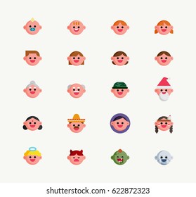 people face vector illustration flat design