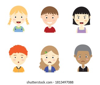 People Faces Different Emotions Stock Vector (Royalty Free) 1813497088 ...