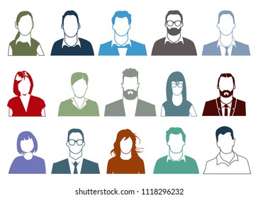 People faces portrait illustration