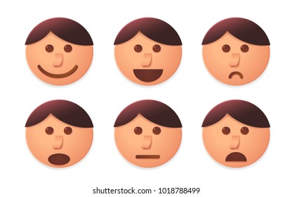 People faces vector designed in paper art style.