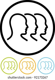 People faces - Vector icon isolated on white