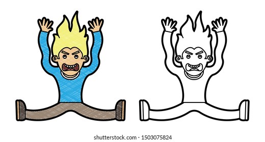 people fall down design vector with texture. black and white colors