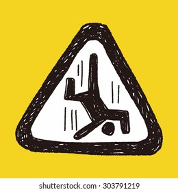 people fall sign doodle